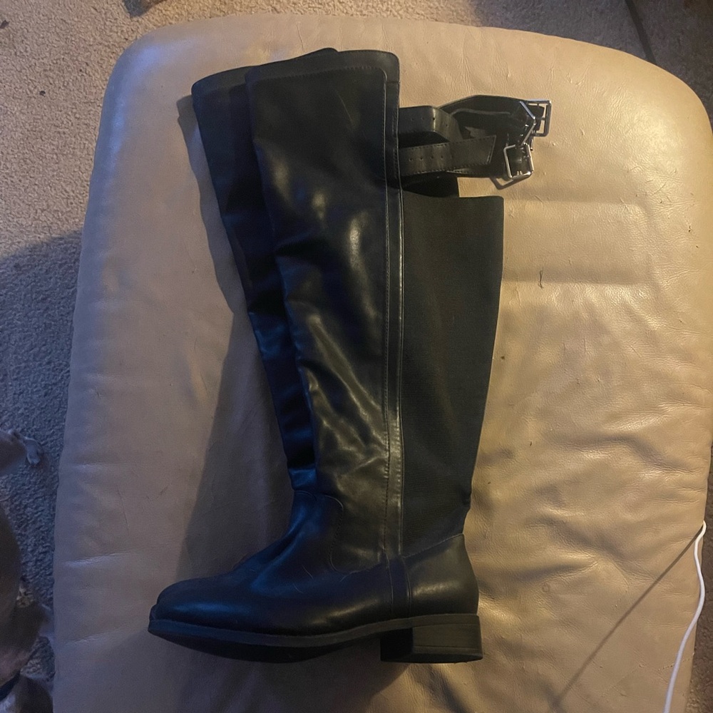 Torrid over the knee buckle boots